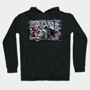 Poppy on the Deck-Woodcut Hoodie